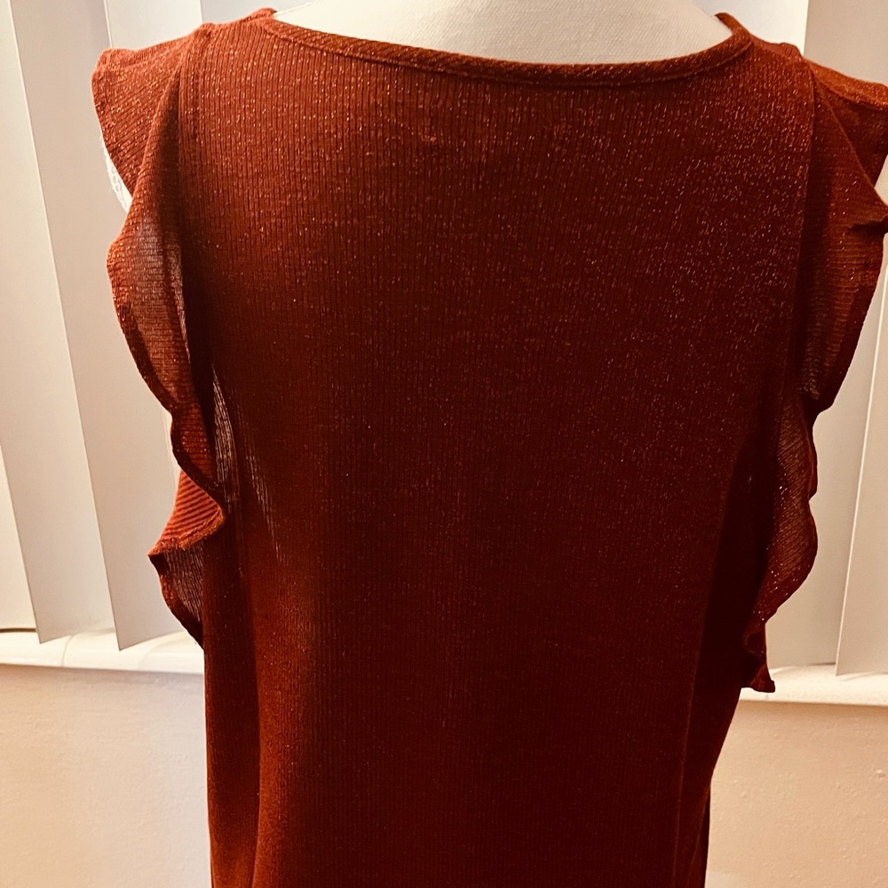 Madewell Metallic Rust Ruffle Tank Top - Picture 8 of 8